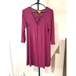 Wrangler Women's Long Sleeve Dress with Crisscross Detail Small